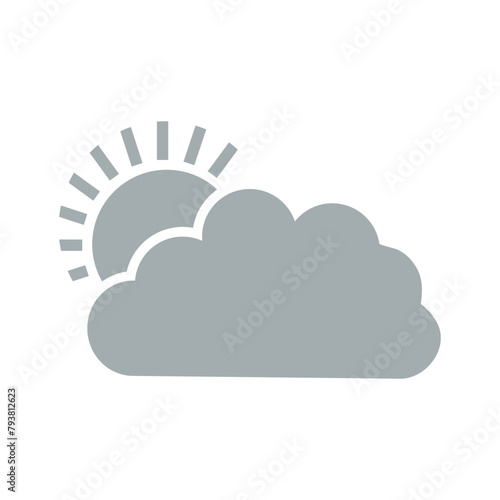 weather forecast icon, seasons clouds label, cloudy, weather forecast on white background, seasons clouds logo, vector artwork