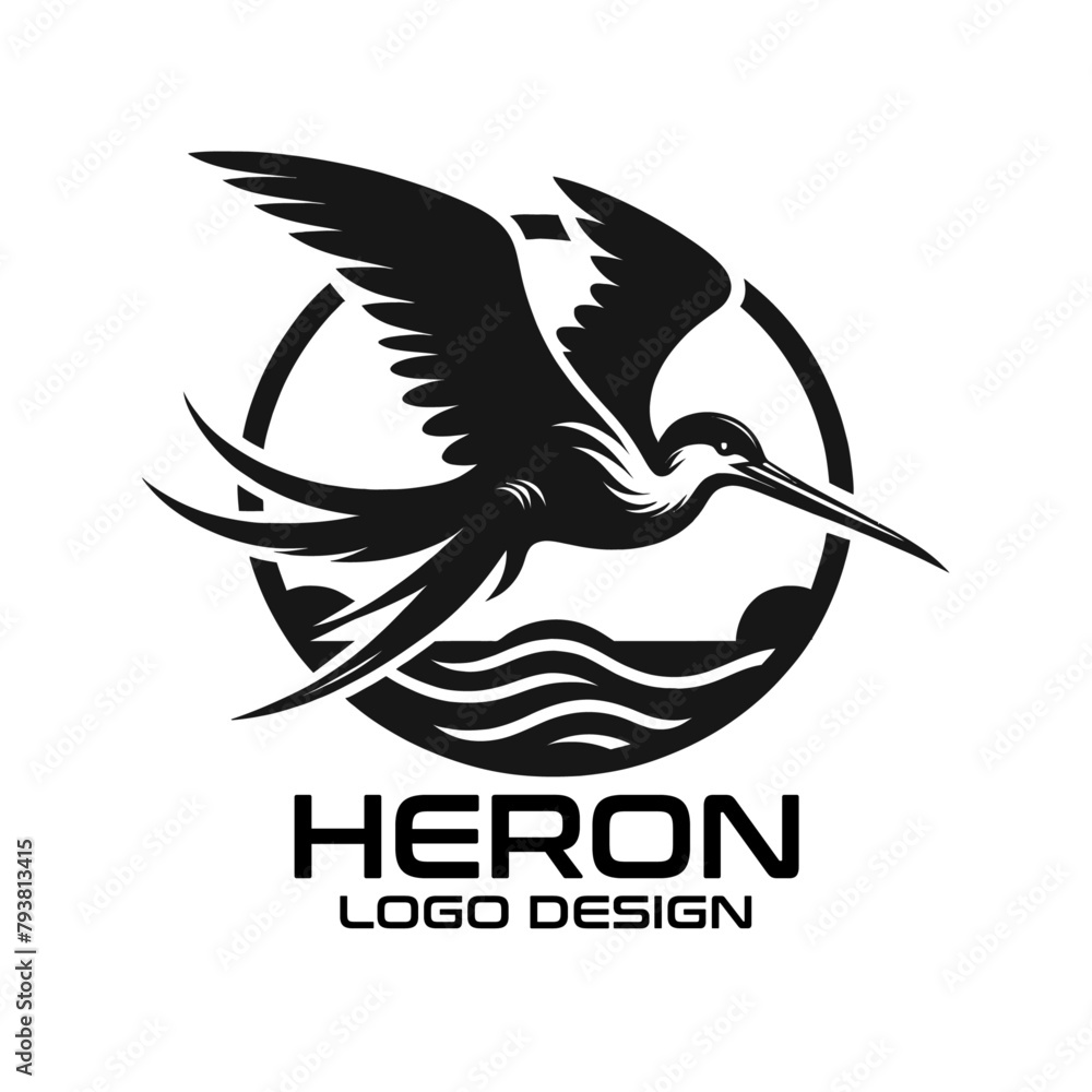 Fototapeta premium Heron Vector Logo Design