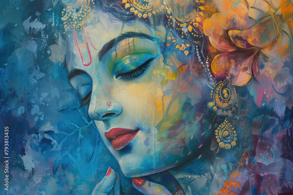 Painting of Krishna, Generative AI