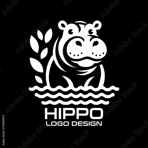 Hippo Vector Logo Design photo