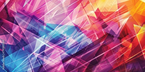 a dynamic stock illustration of an abstract geometric pattern background, featuring intersecting lines and bold shapes that convey a sense of motion and vitality illustration. photo