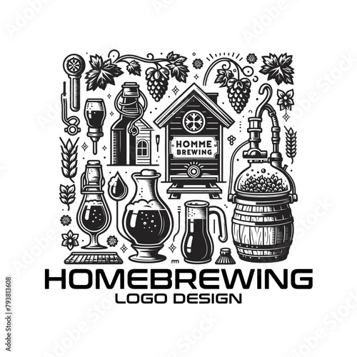 Homebrewing Vector Logo Design