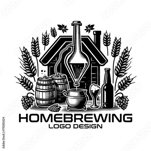Homebrewing Vector Logo Design
