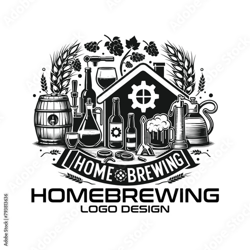 Homebrewing Vector Logo Design