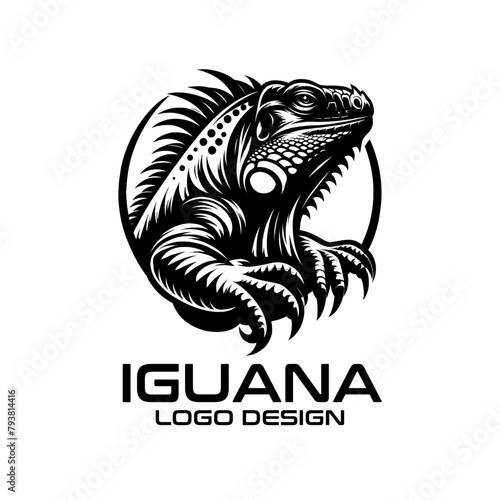 Iguana Vector Logo Design photo