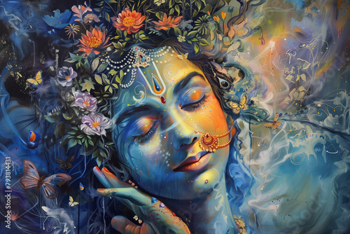 Painting of Krishna, Generative AI