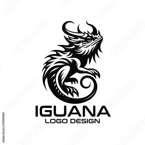 Iguana Vector Logo Design photo