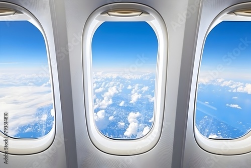 Breathtaking Aerial Perspective Through Aircraft Window Showcasing Serene Skyscape and Ethereal Cloud Formations