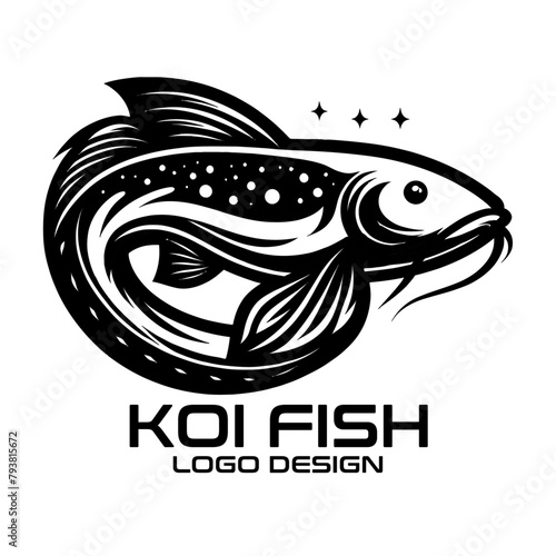 Koi Fish Vector Logo Design  photo