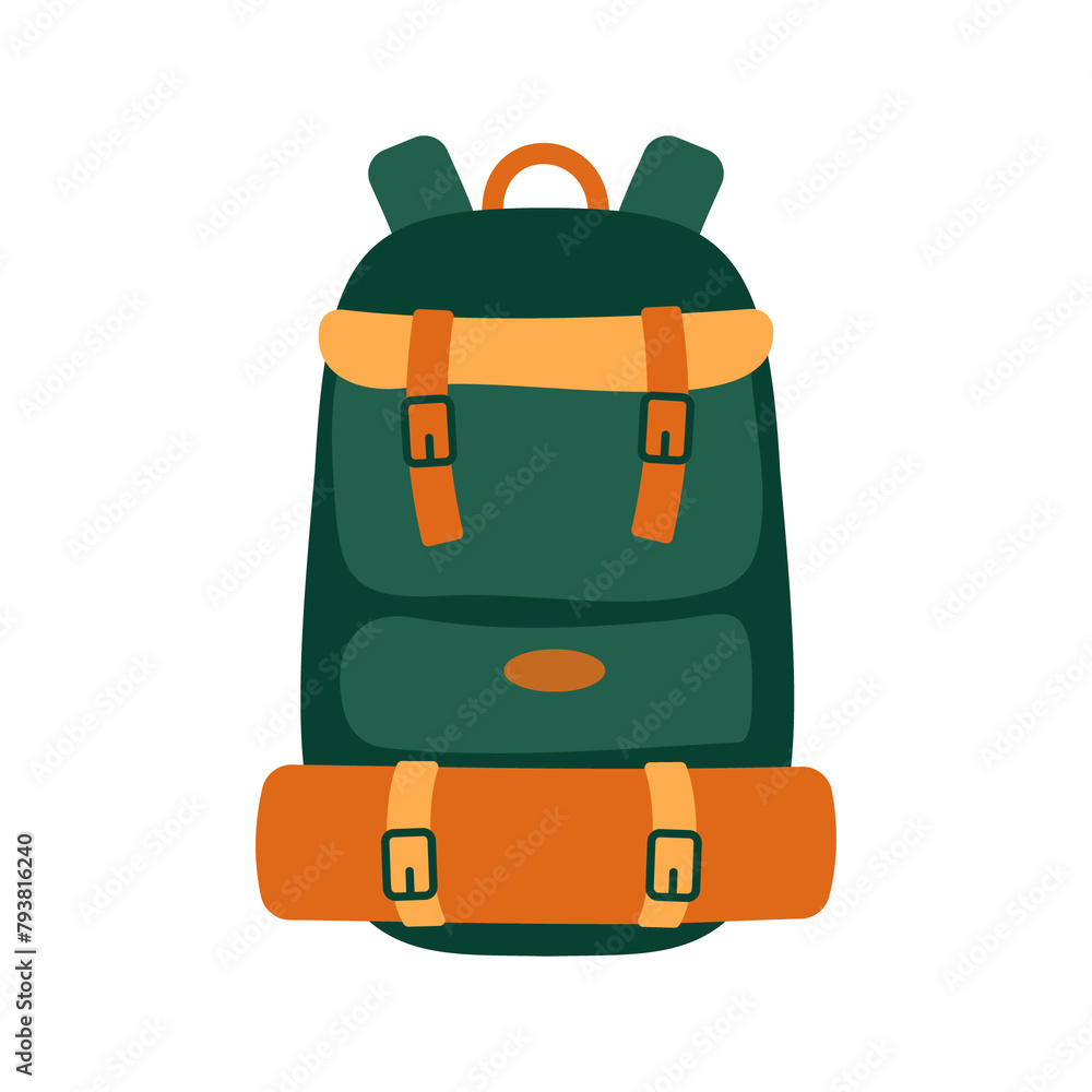 Fototapeta premium Icons luggage. Flat style summer travel suitcase. Suitcases and backpacks vector