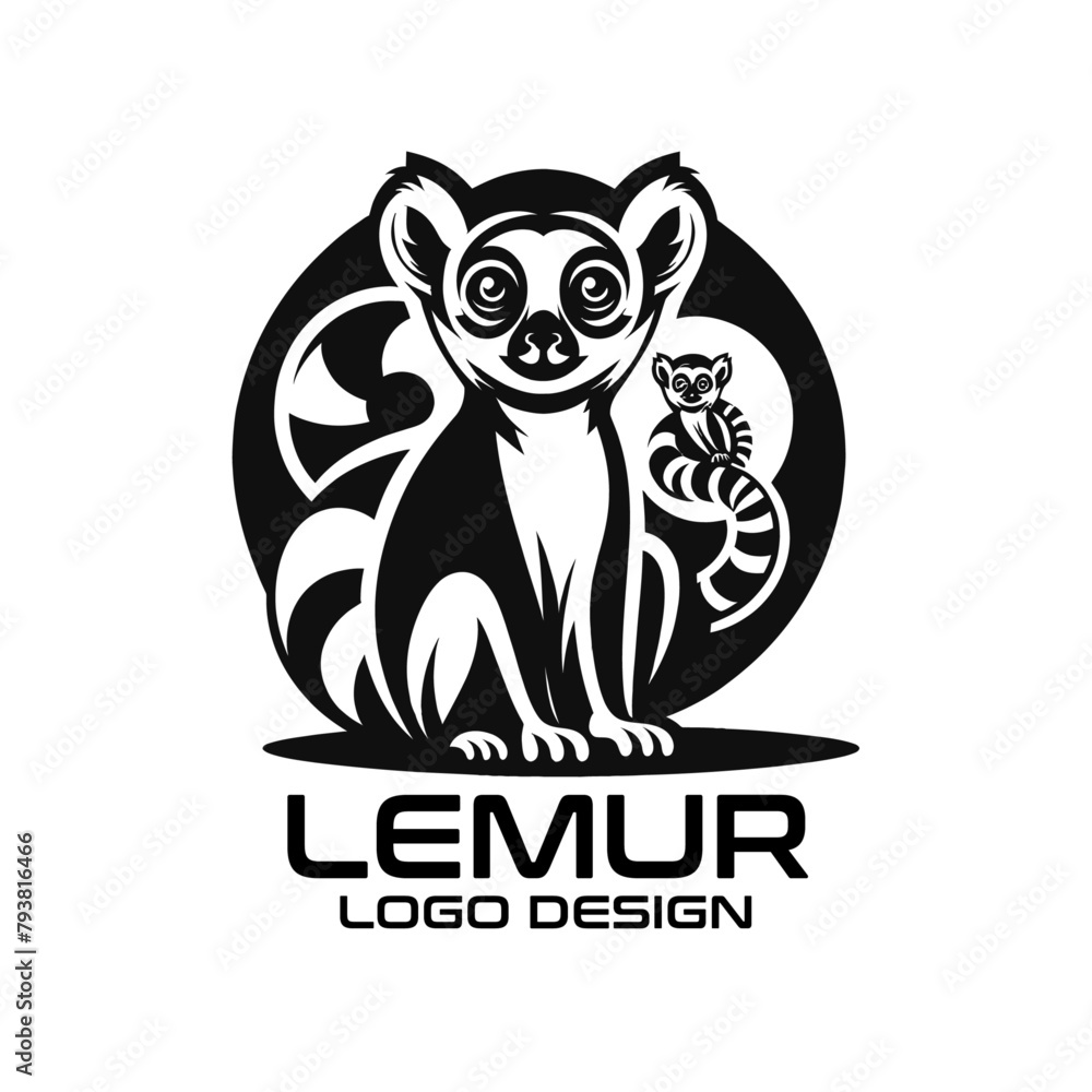 Lemur Vector Logo Design Lemur Vector Logo Design
