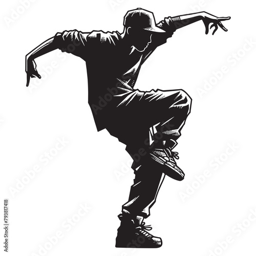 Popping Dance Silhouette Illustration