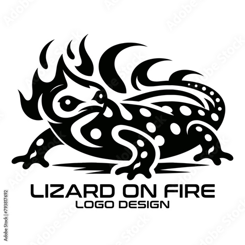 Lizard On Fire Vector Logo Design photo