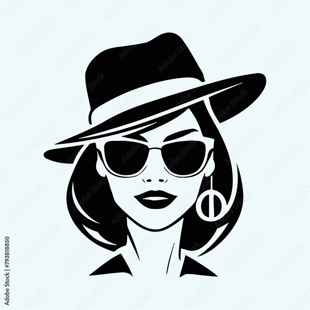 a stylish and modern illustration featuring a black women face a stylish and modern illustration featuring a black women face