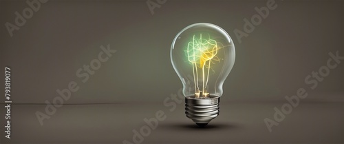 Abstract background, light bulb representation knowledge, scientific elements
