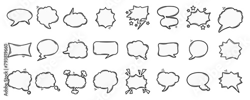 bubble chat box, Comic speech bubbles set, empty speech discussion bubble, chat sign. Editable stock, vector illustration