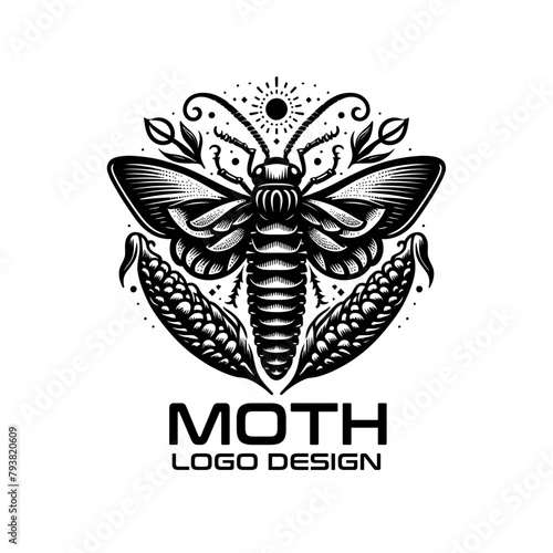 Moth Vector Logo Design photo