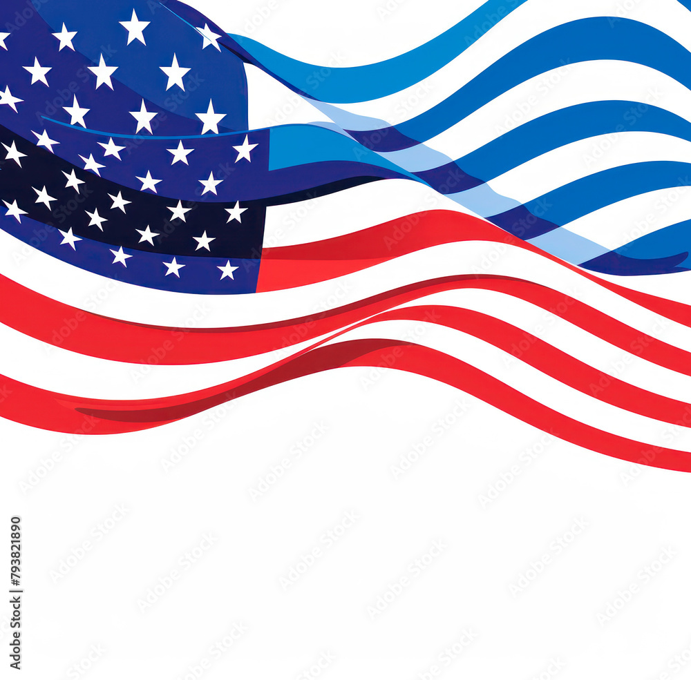 Obraz premium American flag illustration, happy 4th of July