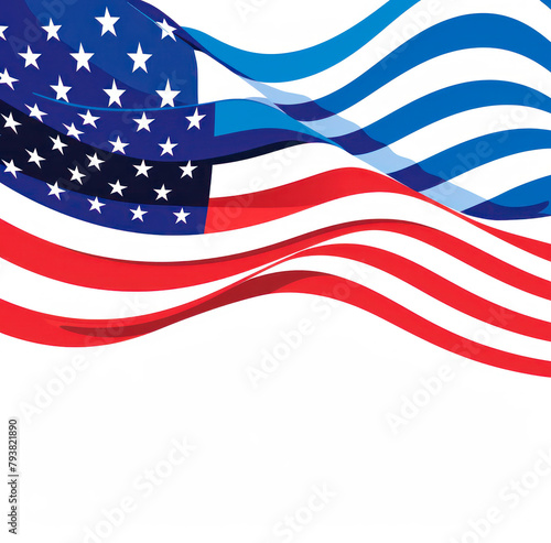 American flag illustration, happy 4th of July