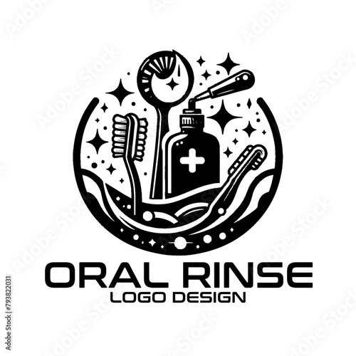 Oral Rinse Vector Logo Design