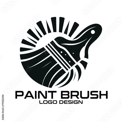 Paint Brush Vector Logo Design photo