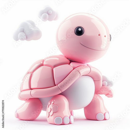 Playful Pink Delight: A 3D turtle for Kids and Families