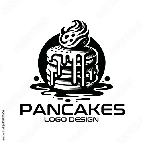 Pancakes Vector Logo Design photo