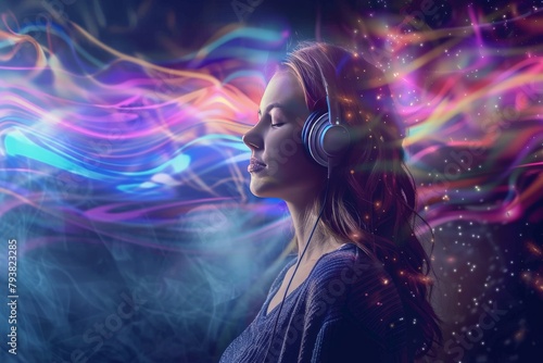 Light and Mental Introspection Techniques for Enhancing Sleep: Using Headphones for Peaceful Rejuvenation © Leo