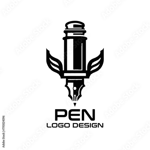 Pen Vector Logo Design photo