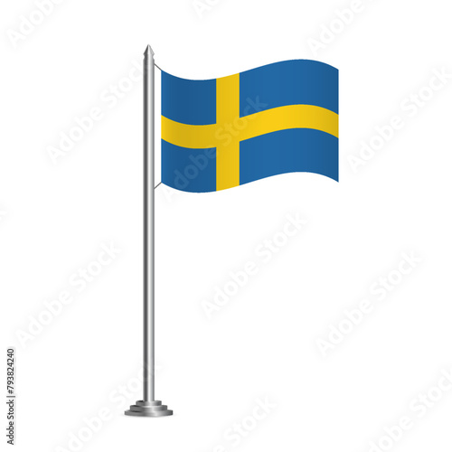 The national flag of Sweden. Vector Illustration
