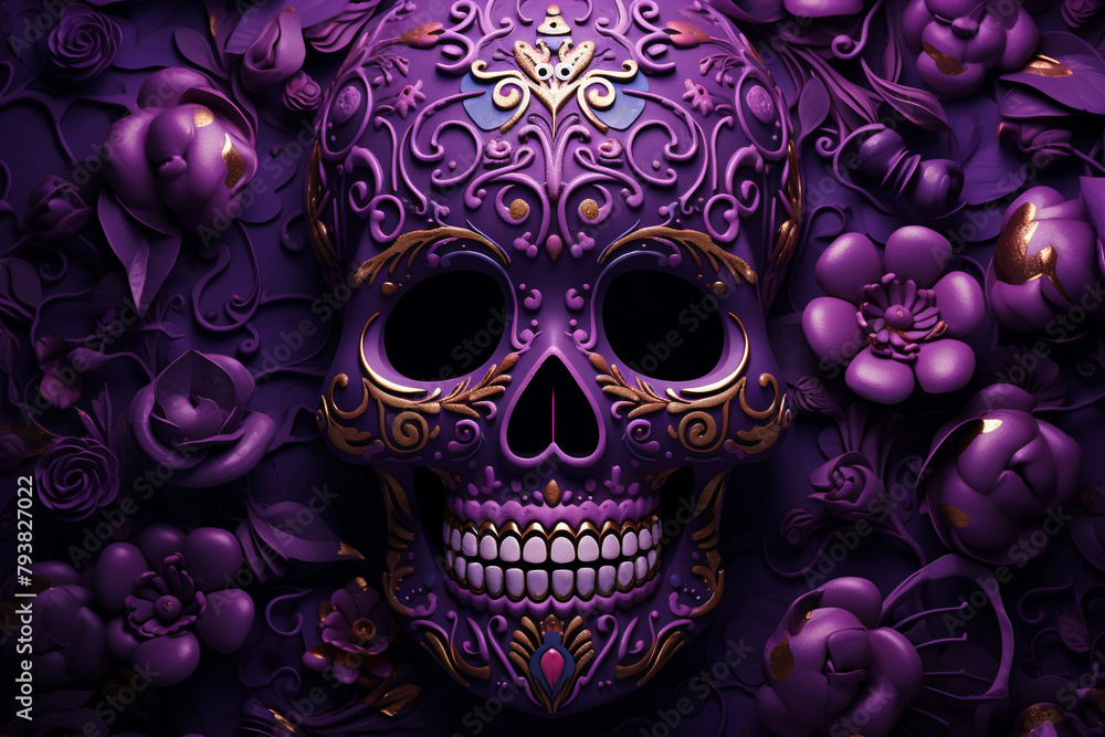 pattern with intricate designs, swirls, and stars in pastel colors on a purple background сreated with Generative Ai pattern with intricate designs, swirls, and stars in pastel colors on a purple background сreated with Generative Ai