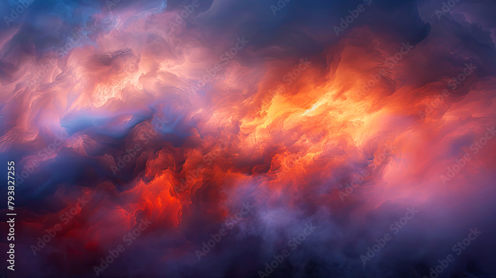 Fantasy abstact cloudscape. Illustration background or wallpaper.