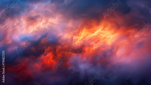 Fantasy abstact cloudscape. Illustration background or wallpaper.