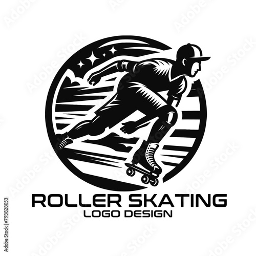 Roller Skating Vector Logo Design