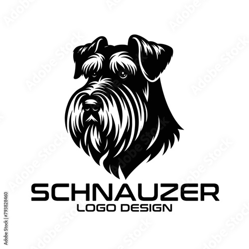 Schnauzer Dog Vector Logo Design