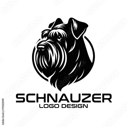 Schnauzer Dog Vector Logo Design