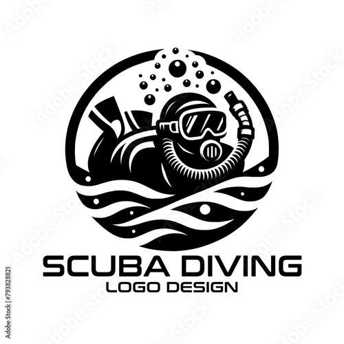 Scuba Diving Vector Logo Design