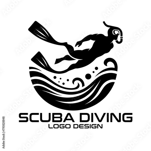 Scuba Diving Vector Logo Design
