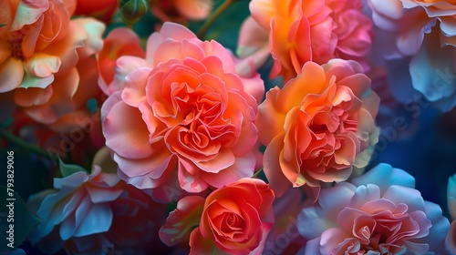 A cluster of vibrant roses bursting with life and color.