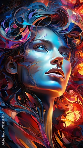 Surreal holographic light artwork, combining abstract forms and radiant colors for unique, eyecatching posters , Puzzle, idea, concept, Vivid style, jigsaws,