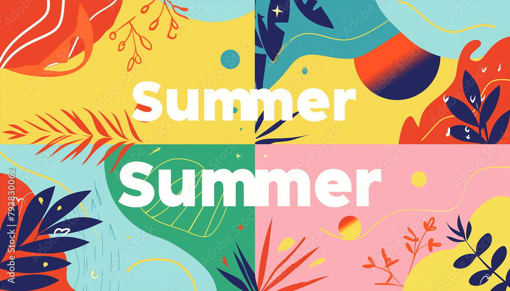 Summer layout flat juicy background AI generated Summer layout flat juicy background AI generated