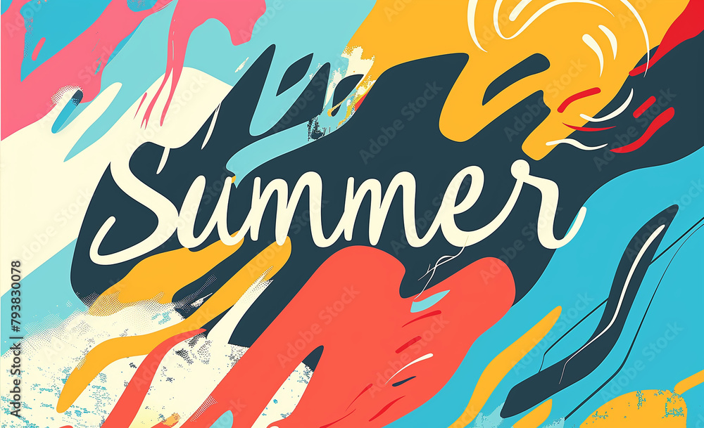 Summer juicy background flat AI generated
