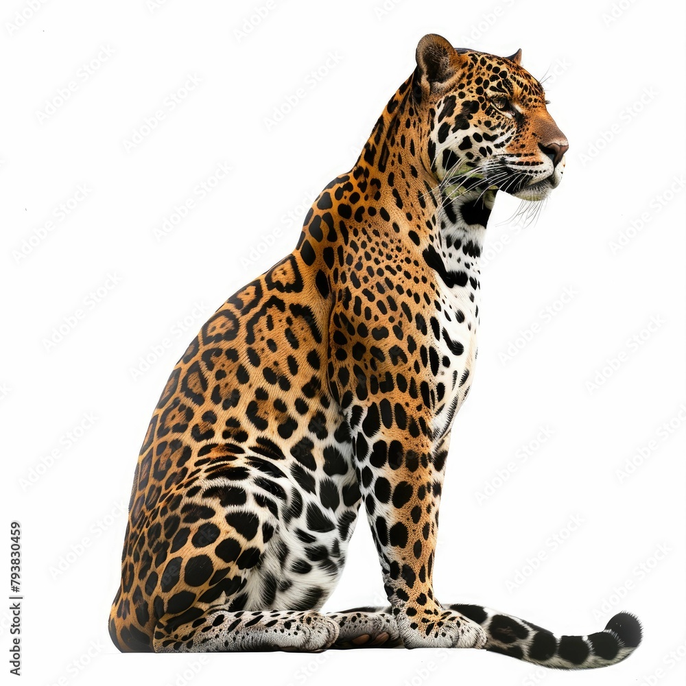 Fototapeta premium leopard in front of white background