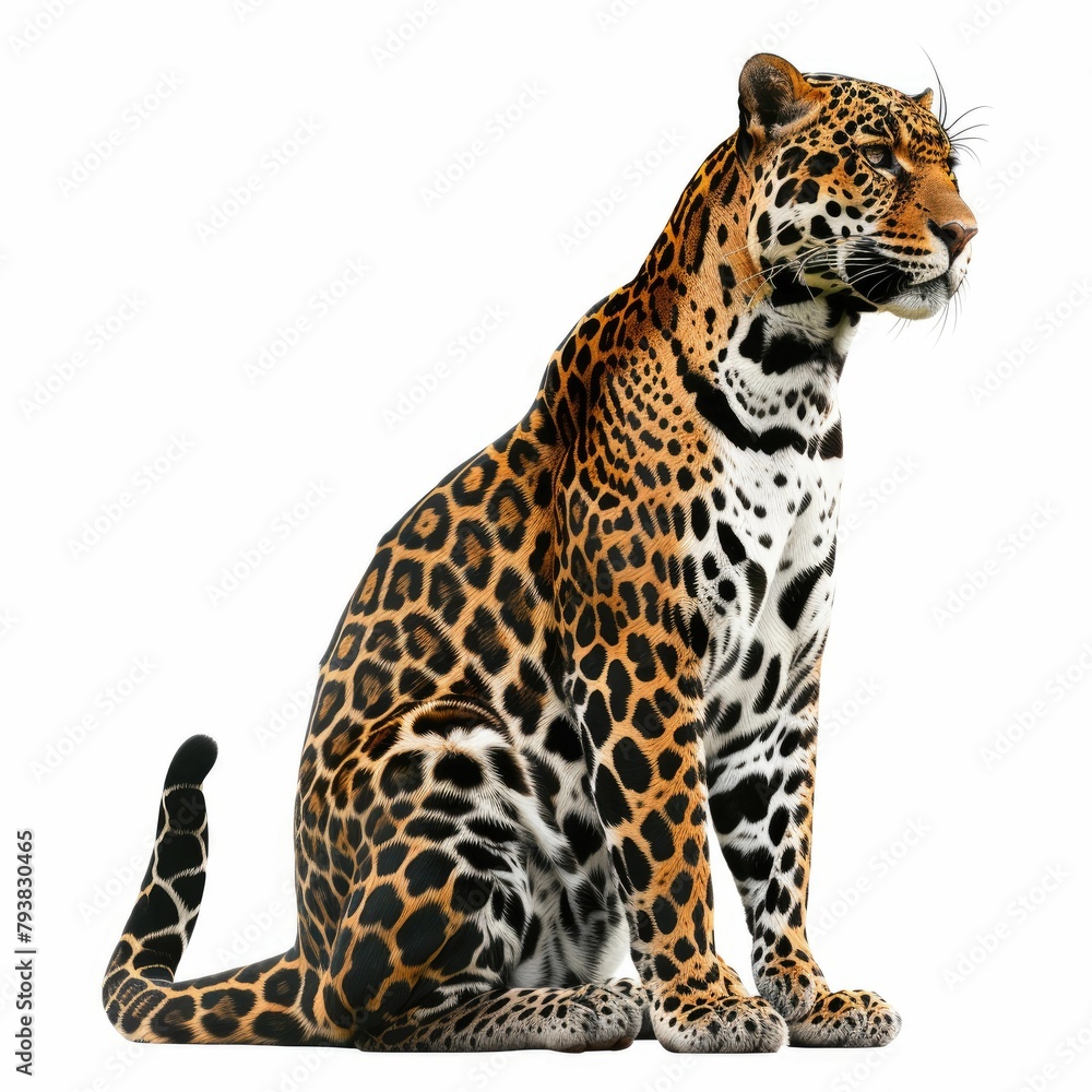 Fototapeta premium leopard in front of white background