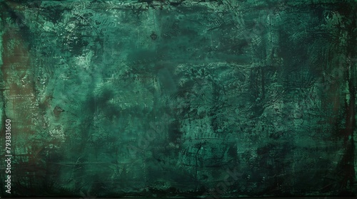 A dark green background with a rough texture  giving it an aged and worn appearance The color of the paint should be a deep forest green  creating a sense of depth in its palette This backdrop would s