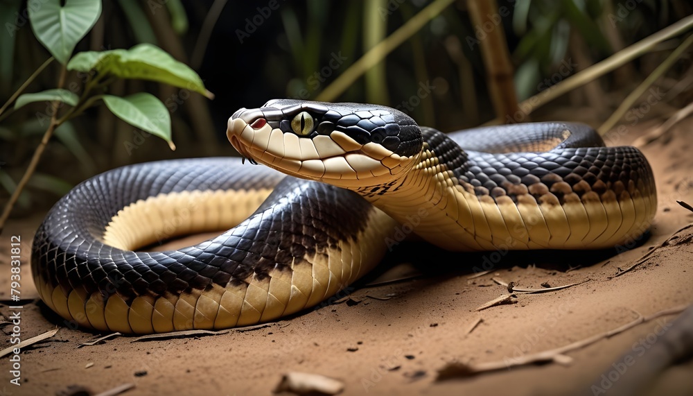 Fototapeta premium photography of an amazing king cobra