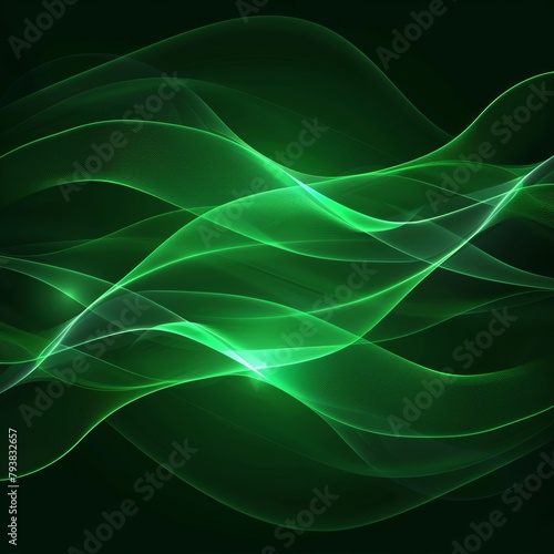 A green background with light effects  smooth lines and curves  high resolution  complex details  dark background  light tones  soft edges  light glowing effect  and a hint of glow It has an abstract