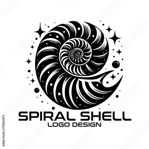 Spiral Shell Vector Logo Design