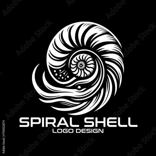 Spiral Shell Vector Logo Design