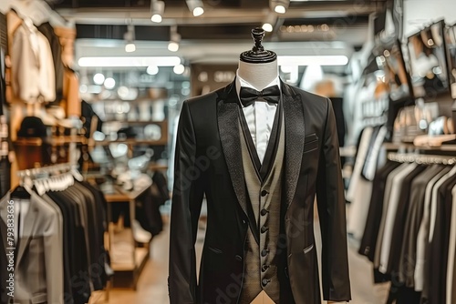 men's business suit on a mannequin for meetings and official meetings